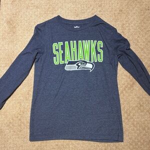 NFL Seahawks Kids Long Sleeve Tee - Navy and Green